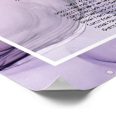 Aangepaste lavendelroze abstracte zitplaatskaart poster (Hoek)