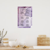Aangepaste lavendelroze abstracte zitplaatskaart poster (Keuken)