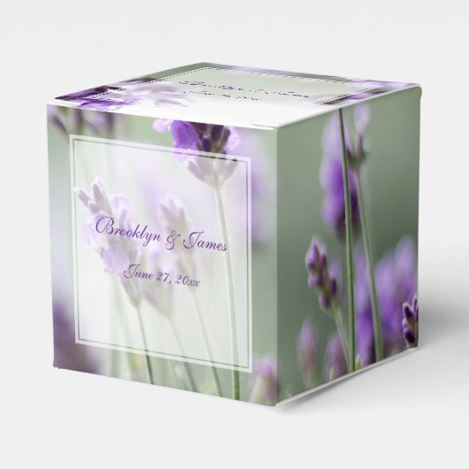 Aangepaste lavender Bohemian Wedding Favor Boxes Bedankdoosjes (Voorkant Zijde)