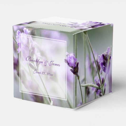 Aangepaste lavender Bohemian Wedding Favor Boxes Bedankdoosjes (Achterkant)