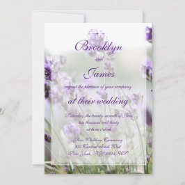 Aangepaste lavender Bohemian Wedding Invitations Kaart