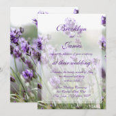 Aangepaste lavender Bohemian Wedding Invitations Kaart (Voorkant / Achterkant)