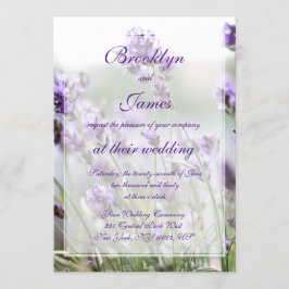 Aangepaste lavender Bohemian Wedding Invitations Kaart