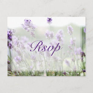 Aangepaste lavender Bohemian Wedding RSVP Briefkaa Uitnodiging Briefkaart