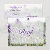 Aangepaste lavender Bohemian Wedding RSVP Briefkaa Uitnodiging Briefkaart (Voorkant / Achterkant)