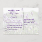 Aangepaste lavender Bohemian Wedding RSVP Briefkaa Uitnodiging Briefkaart (Achterkant)
