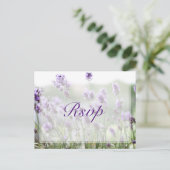 Aangepaste lavender Bohemian Wedding RSVP Briefkaa Uitnodiging Briefkaart (Staand voorkant)