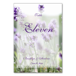 Aangepaste lavender Bohemian Wedding Table Numbers Kaart