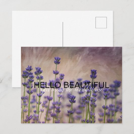 Aangepaste Lavender Flowers Briefkaart (Voorkant / Achterkant)