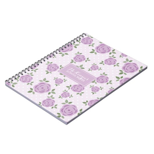 Aangepaste Lavender Flowers Notitieboek (Linkerzijde)