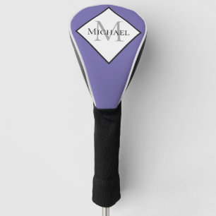 Aangepaste Lavender Paars Modern Monogram Naam Golfheadcover