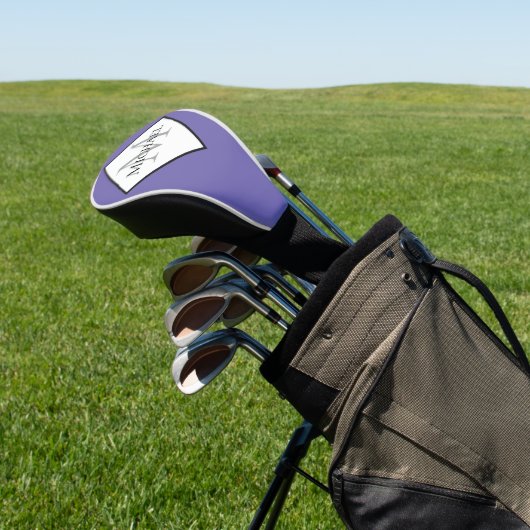 Aangepaste Lavender Paars Modern Monogram Naam Golfheadcover (Insitu)