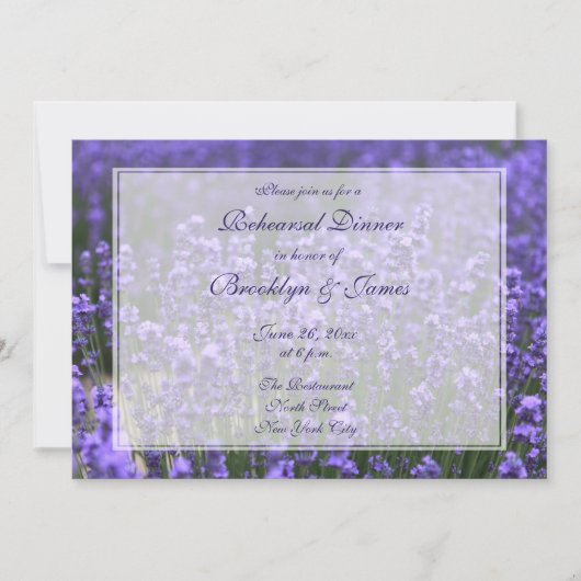 Aangepaste lavender Wedding Rehearings Uitnodiging (Voorkant)