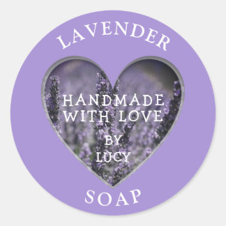 Aangepaste lavendezeep ronde sticker