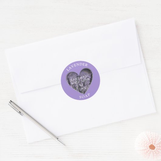 Aangepaste lavendezeep ronde sticker (Envelop)