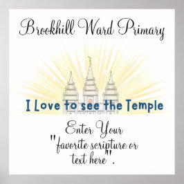 Aangepaste LDS Temple Poster voor primaire jeugd M
