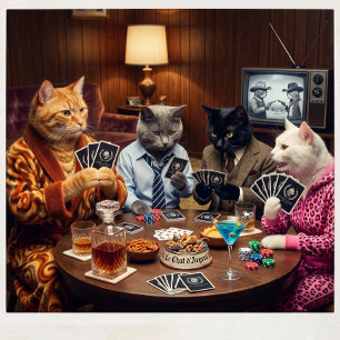 Aangepaste Le Chat d'Argent Noire Gepersonaliseerd Pokerkaarten