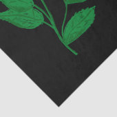 Aangepaste Leaf Afbeelding Kelly Groene Tekst Tissuepapier (Detail)