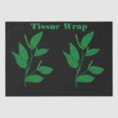 Aangepaste Leaf Afbeelding Kelly Groene Tekst Tissuepapier (Voorkant)