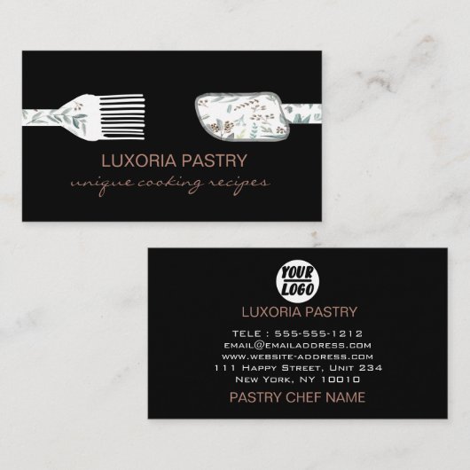 Aangepaste leaf van gebak van het gebak van eucaly visitekaartje (Voorkant / Achterkant)