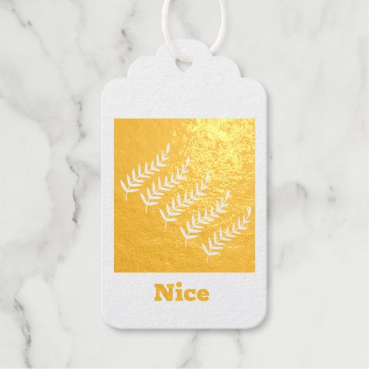 Aangepaste Leafs-afbeeldingen Leuk tekst Goud Foli Cadeaulabels (Voorkant)