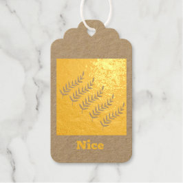 Aangepaste Leafs-afbeeldingen Leuk tekst Goud Foli Cadeaulabels