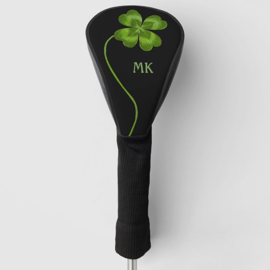 Aangepaste  lebben Shamrock Luck Monogrammed Golfheadcover (Voorkant)