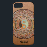 Aangepaste Lederen Look Yin Yang Tree of Life iPhone 8/7 Hoesje<br><div class="desc">Leer kijken Yin Yang boom van het leven kunstwerk. Voeg een naam toe om een cadeau te maken waar ze van zullen houden.</div>