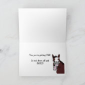 Aangepaste leeftijd 40e verjaardag Humor met paard Kaart (Binnen)