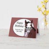Aangepaste leeftijd 40e verjaardag Humor met paard Kaart (Gele Bloem)
