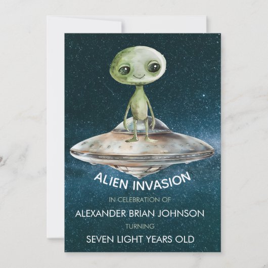 Aangepaste Leeftijd Alien Invasie Buitenruimte Ver Kaart (Voorkant)