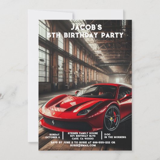 Aangepaste Leeftijd Auto's Jongens Verjaardagsfees Kaart (Voorkant)