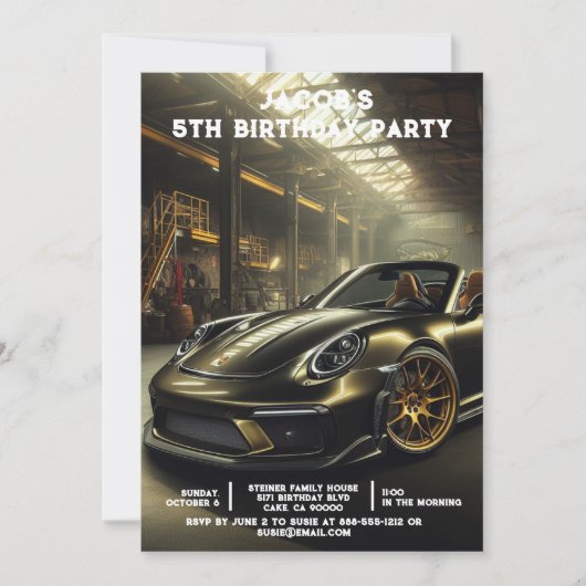 Aangepaste Leeftijd Auto's Jongens Verjaardagsfees Kaart (Voorkant)