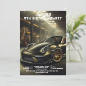 Aangepaste Leeftijd Auto's Jongens Verjaardagsfees Kaart (Staand voorkant)