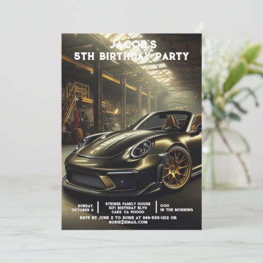 Aangepaste Leeftijd Auto's Jongens Verjaardagsfees Kaart (Staand voorkant)
