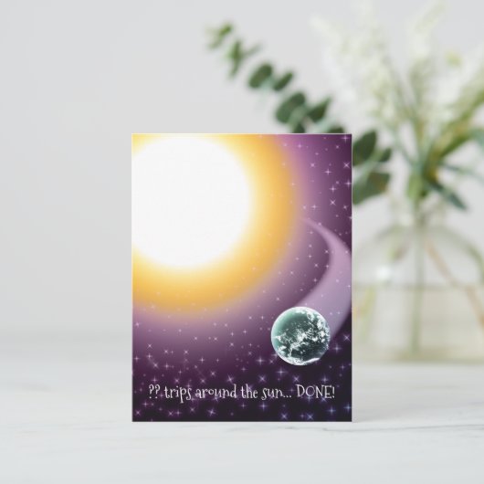 Aangepaste leeftijd beweegt rond de zon briefkaart (Staand voorkant)