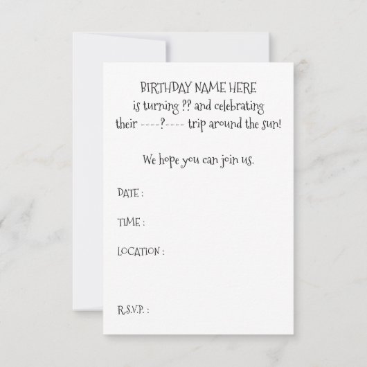 Aangepaste leeftijd beweegt rond de zon kaart (Achterkant)