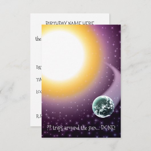 Aangepaste leeftijd beweegt rond de zon kaart (Voorkant / Achterkant)