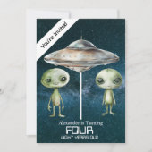 Aangepaste leeftijd buitenaardse Alien verjaardags Kaart (Voorkant)