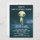 Aangepaste leeftijd buitenaardse Alien verjaardags Kaart (Achterkant)