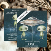 Aangepaste leeftijd Buitenruimte Alien Verjaardags Kaart