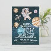 Aangepaste leeftijd Buitenruimte Astronaut Verjaar Kaart (Staand voorkant)