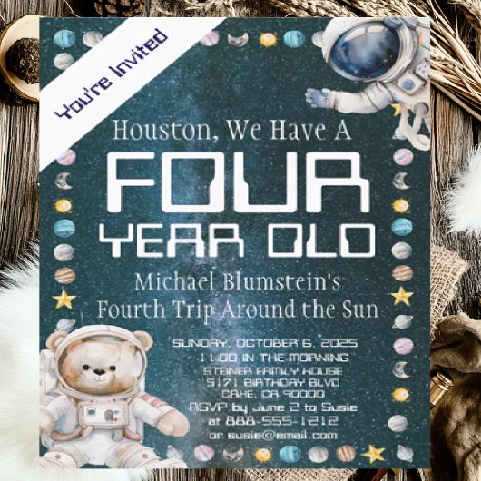 Aangepaste Leeftijd Buitenruimte Verjaardagsfeest  Kaart