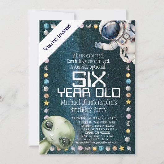 Aangepaste Leeftijd Buitenruimte Verjaardagsfeest  Kaart (Voorkant)