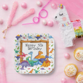 Aangepaste Leeftijd Dinosaurus Verjaardag Papieren Bordje (Feest)