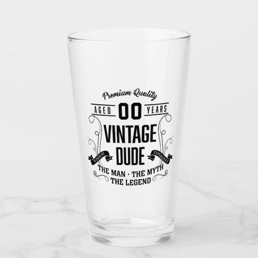 Aangepaste leeftijd  kerel glas (Voorkant)