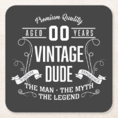 Aangepaste leeftijd  kerel kartonnen onderzetters (Voorkant)