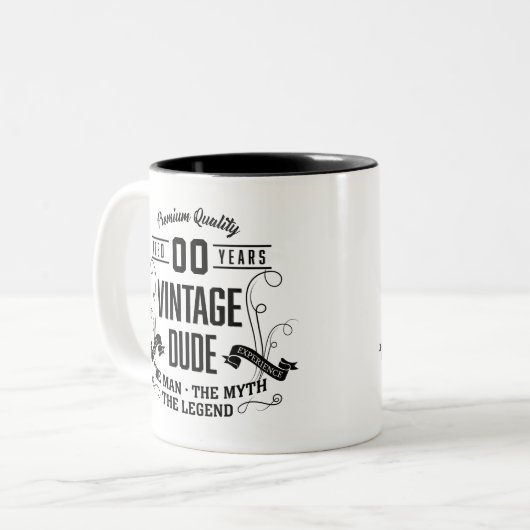 Aangepaste leeftijd kerel tweekleurige koffiemok (Voorkant links)