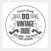 Aangepaste leeftijd  kerel vierkante sticker (Voorkant)