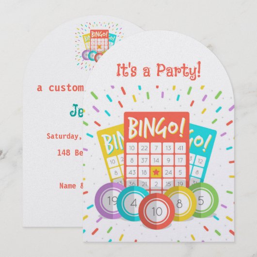 Aangepaste Leeftijd leuk Bingo Thema Verjaardag Kaart (Voorkant / Achterkant)